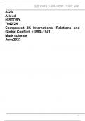 AQA A-level HISTORY 7042/2K Component 2K International Relations and Global Conflict, c1890–1941 Mark scheme June2023