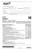 GCSE AQA May 2024 Higher French Paper 1 Listening