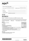 GCSE AQA May 2024 Business paper 1