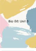 University of Waterloo: BIOL130 Unit 0 Notes 