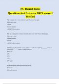 NC Dental Rules Questions And Answers 100% correct Verified