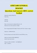 ATR72-600 GENERAL 2024/2025 Questions And Answers 100% correct Verified