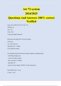 Atr 72 system 2024/2025 Questions And Answers 100% correct Verified