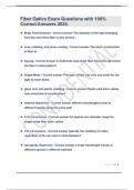 Fiber Optics Exam Questions with 100% Correct Answers 2024