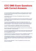 CCC DMS Exam Questions with Correct Answers