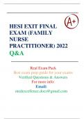 2022/2023 HESI EXIT FINAL EXAM (FAMILY NURSE PRACTITIONER) – QUESTIONS AND ANSWERS (GRADED A+)