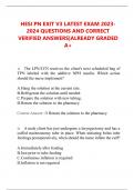 HESI PN EXIT V3 LATEST EXAM 2023-2024 QUESTIONS AND CORRECT VERIFIED ANSWERS|ALREADY GRADED A+