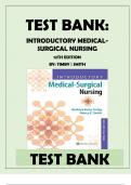 INTRODUCTORY MEDICAL-SURGICAL NURSING 12TH EDITION BY TIMBY SMITH TEST BANK