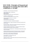 WGU D196 - Principles of Financial and Managerial Accounting 2023-2024100% VERIFIED A+ SCORE.