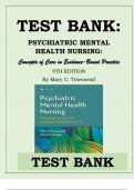 PSYCHIATRIC MENTAL HEALTH NURSING- Concepts of Care in Evidence-Based Practice 9TH EDITION By Mary C. Townsend TEST BANK ISBN- 978-0803660540