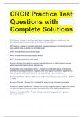 CRCR Practice Test Questions with Complete Solutions 