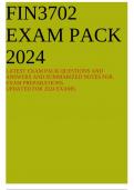 FIN3702 EXAM PACK 2024 