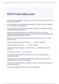 PC707 Final safety exam questions and answers