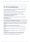 PC 707 Final Safety Exam Questions and Answers