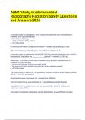 ASNT Study Guide Industrial Radiography Radiation Safety Questions and Answers 2024