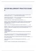 NCCER MILLWRIGHT PRACTICE EXAM 2 QUESTIONS AND ANSWERS