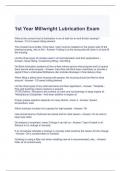 1st Year Millwright Lubrication Exam Questions and Answers