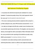 2024 NGN HESI RN Exit V1 Exam with 160 Questions and Answers (Verified by Expert)