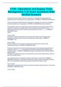 WGU - C720 Operations And Supply Chain Management Exams Questions With Verified Answers A+ Graded 
