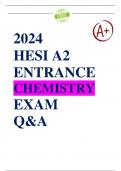 NEW FILE UPDATE: HESI A2 ENTRANCE CHEMISTRY EXAM QUESTIONS AND ANSWERS | LATEST 2024