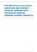 NYS EMT-B State Exam Written QUESTIONS AND CORRECT DETAILED ANSWERS WITH RATIONALES VERIFIED ANSWERS ALREADY GRADED A+