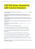 CSC102 Exam Questions with Correct Answers 