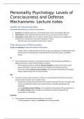 Levels of Consciousness and Defense Mechanisms