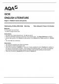 AQA GCSE ENGLISH LITERATURE Paper 2 Modern texts and poetry 8702-2-QP-EnglishLiterature-G-24May23