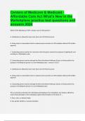 Centers of Medicare & Medicaid - Affordable Care Act What's New in the Marketplace practice test with verified solutions