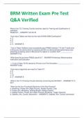 BRM Written Exam Pre Test  Q&A Verified 