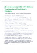 (Brock University) BIOL 1P91 Midterm  Test Questions With Answers |  VERIFIED