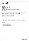 GCSE AQA June 2023 Geography Paper 3 Insert Sheet