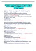 NURSING LEADERSHIP EXAM B QUESTIONS AND ANSWERS LATEST UPDATE 2024 