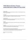 HOSA Medical Nutrition Therapy QUESTIONS WITH COMPLETE SOLUTION 