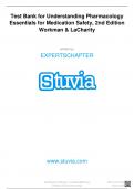 Exam (elaborations) TEST BANK FOR Understanding Pharmacology, Essentials for Medication Safety, 2nd Edition,Workman & LaCharity 100% A+ GRADED( ALL CHAPTERS COVERED)