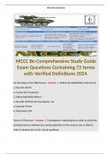 MCCC Bn Comprehensive Study Guide Exam Questions Containing 72 terms with Verified Definitions 2024.