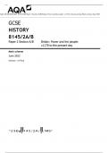 AQA GCSE HISTORY 8145/2A/B Paper 2 Section A/B Britain: Power and the people: c1170 to the present day Mark scheme June 2023