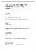 A&P HESI A2 PRACTICE TEST QUESTIONS with Correct Answers