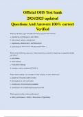 Official OHS Test bank 2024/2025 updated Questions And Answers 100% correct  Verified