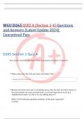WGU D265 QUIZ A (Section 1-4) Questions and Answers (Latest Update 2024) Guaranteed Pass