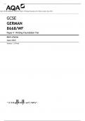 AQA GCSE GERMAN 8668/WF Paper 4 Writing Foundation Tier Mark scheme June 2023