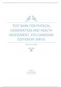 Test Bank for Physical Examination and Health Assessment, 4th Canadian Edition by Jarvis
