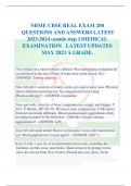 NBME CBSE REAL EXAM 200  QUESTIONS AND ANSWERS LATEST 2023-2024 (usmle step 1)MEDICAL EXAMINATION LATEST UPDATES  MAY 2023 A GRAD