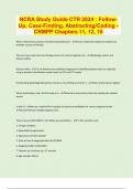 NCRA Study Guide CTR 2024 : FollowUp, Case-Finding, Abstracting/Coding - CRMPP Chapters 11, 12, 16