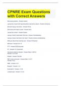 CPNRE Exam Questions with Correct Answers