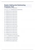 Kaplan Adding And Subtracting Fractions Test. 