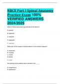 BEST REVIEW NBCE Part I Spinal Anatomy Practice Exam 100%  VERIFIED ANSWERS  2024/2025