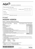 AQA 2023 A-level MODERN HEBREW Paper 3 QP (7672/3)