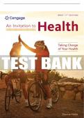 Test Bank For An Invitation to Health: Taking Charge of Your Health, Brief Edition - 11th - 2021 All Chapters - 9781337919401