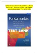 Fundamentals Perspectives on the Art and Science of Canadian Nursing 2nd Edition Gregory Raymound Test Bank 2025